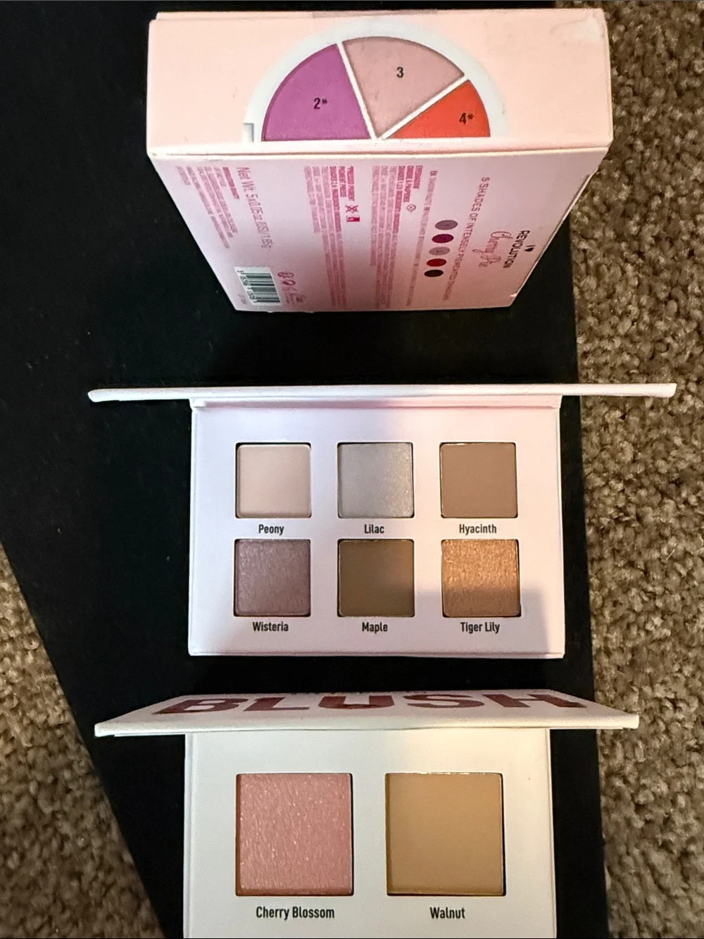 Ulta Beauty Bloom Blush Shadow Palettes, Shimmer Lip Gloss in Peach-ROC Lip Plp